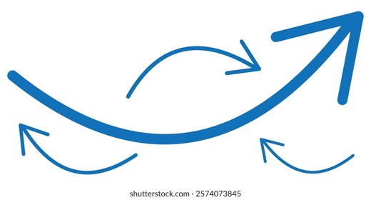 Curled Arrow - Black, Upward, Ascending. Curled Arrow icon . curved arrow sign eps 10.