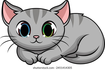 Ilustración vectorial de gato enrollada