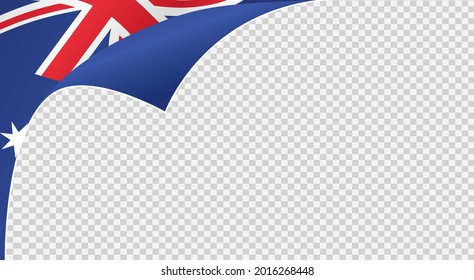Curled corner Australia flag isolated  on png or transparent  background,Symbols of  Australia template for banner,card,advertising ,promote,ads, web design, magazine, news paper, vector