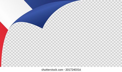 Curled corner France flag isolated  on png or transparent  background,Symbols of  France template for banner,card,advertising ,web design, magazine, news paper, vector, top gold winner sport country