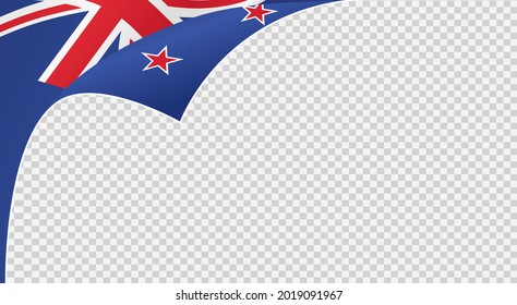 Curled Corner New Zealand Flag Isolated  On Png Or Transparent  Background,Symbols Of New Zealand Template For Banner,card,advertising ,magazine,vector, Top Gold Medal Winner Sport Country