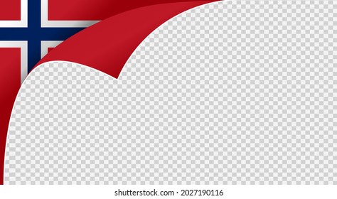 Curled Corner Norway Flag Isolated  On Png Or Transparent  Background,Symbols Of Norway Template For Banner,card,advertising ,magazine,vector, Top Gold Medal Winner Sport Country