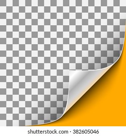 Curled Corner with Orange Background