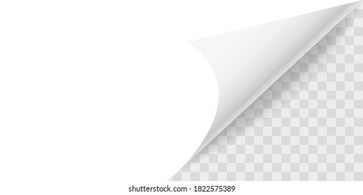 Curled corner page with shadow. Page Curl icon. Vector illustration.10 eps