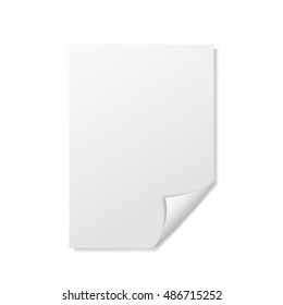 Curled corner Paper sheet