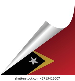 A curled corner revealing the flag of Saint Kitts and Nevis.