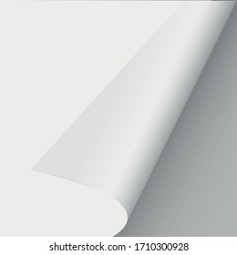 Kürnte Ecke mit Schatten auf transparentem Hintergrund, realistische Vektorillustration.