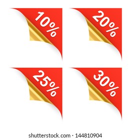Curled corner shopping banners. Part one. Vector illustration.