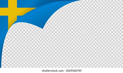 gekürte Ecke Schwedenflagge einzeln auf pnnnnem oder transparentem Hintergrund,Symbole Schwedens Vorlage für Banner,Karte,Werbung,Magazin,Vektorgrafik, Top-Goldmedaille-Gewinner-Sportland