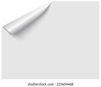Curled corner of white page as concept