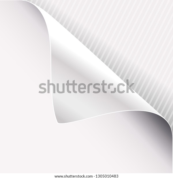 Curled corner of white paper on right top
angle. Vector
illustration.