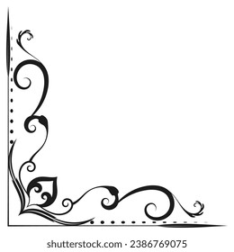 curled flower corner lines For decorating cards
