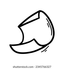 Curled flying page. Empty paper blank. Document in doodle style. Hand drawn scroll. Office business vector illustration. Document sketch