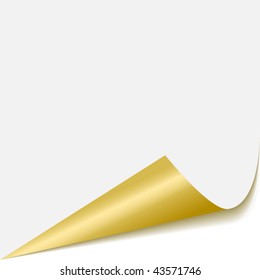 Curled glossy paper corner