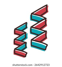 Serpentinas de fiesta colgantes. Ilustración vectorial