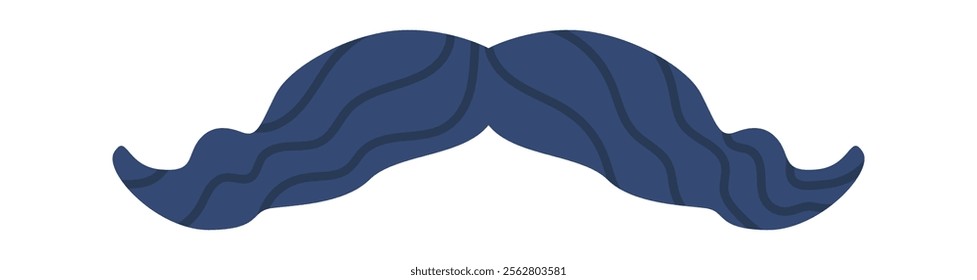 Curled male mustache vector illustration