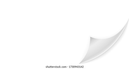 Seitenecke mit Schatten auf transparentem Hintergrund. Biegen von Papiervektordockup. Vector Vorlagenbild für Ihr Design.