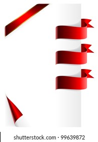  Curled Page and Red ribbons