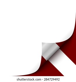 Curled up Paper Corner on Latvian Flag Background. Vector Background for your Design