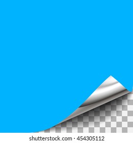 Curled paper corner with transparent background.