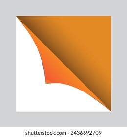 Curled paper corners. Curve page corner, pages edge curl and bent papers sheet with realistic shadow. Writing blank paper, a4 pages corners. Isolated 3d vector illustration icons set, eps10