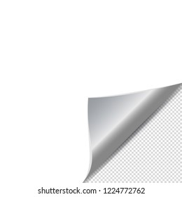 Curled Paper Sheet Corner With Shadow - Vector Illustration With Transparent Background