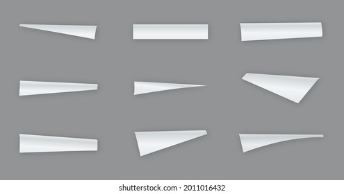 Colección de esquinas de hojas de papel curvadas