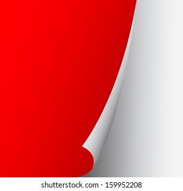 Curled Up Red Page Abstract Background