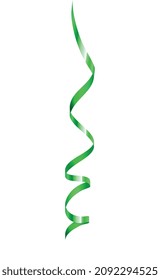 Cintas curvadas composición serpentina realista con imagen aislada de decoración festiva brillante ilustración vectorial