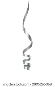 Curled ribbons serpentine realistic composition with isolated image of shiny festive decoration vector illustration