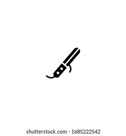 curler icon. simple, flat, black.