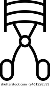 icono de rizador. Diseño de estilo lineal delgado aislado sobre fondo blanco