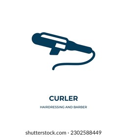 curler vector icon. curler, beauty, hair filled icons from flat hairdressing and barber shop concept. Isolated black glyph icon, vector illustration symbol element for web design and mobile apps