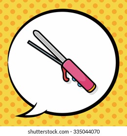 Curlers doodle, speech bubble
