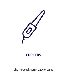 curlers icon from beauty collection. Thin linear curlers, beauty, brush outline icon isolated on white background. Line vector curlers sign, symbol for web and mobile