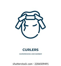 Curlers icon. Linear vector illustration from hairdressing and barber shop collection. Outline curlers icon vector. Thin line symbol for use on web and mobile apps, logo, print media.