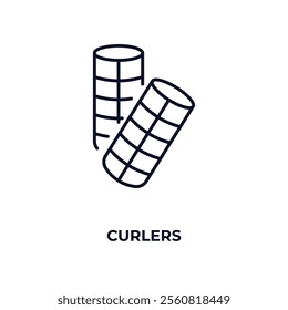 curlers outline icon. Linear vector from beauty concept. Thin line curlers icon isolated on white background