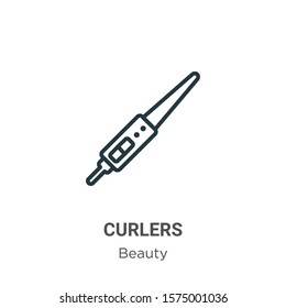Curlers outline vector icon. Thin line black curlers icon, flat vector simple element illustration from editable beauty concept isolated on white background