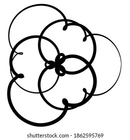 Curlicue, Loop shapes, elements vector illustration