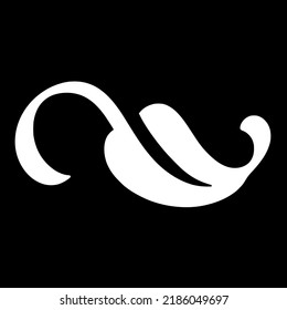 Curlicue Wave Ornament Modern Premium Designer Vector