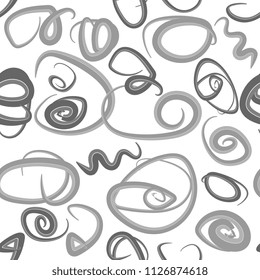 Curlicues. Seamless background of uneven curls