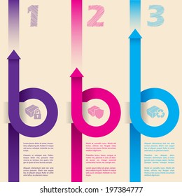 Curling arrows diagram like infographic template design 