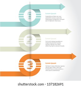 Curling arrows infographic design set with gradation