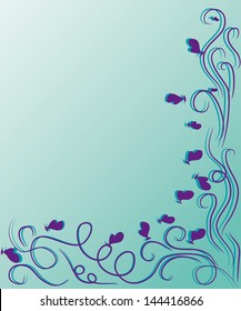 curling background with butterflies