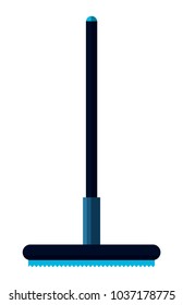 curling broom icon over white background, colorful design. vector illustration