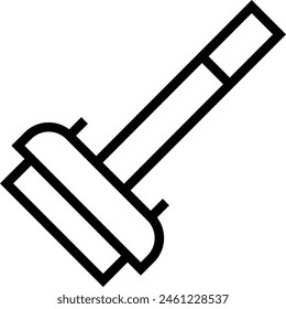 icono de escoba de rizo. Diseño de estilo lineal delgado aislado sobre fondo blanco