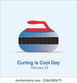 Curling is Cool Day is observed annually on February 23. Curling is a winter sport played on ice. Vector, illustration.