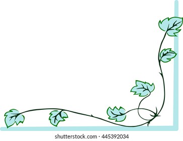 the curling decorative corner from leaves and branches