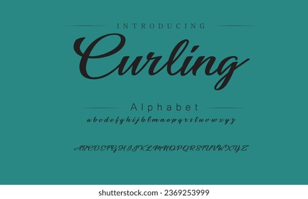 Curling Elegant Font Uppercase Lowercase and Number. Classic Lettering Minimal Fashion Designs. Typography modern serif fonts regular decorative vintage concept. vector illustration