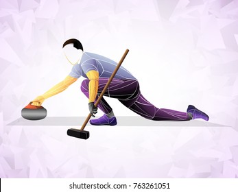 curling game athlete vector